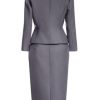 217ccYBrV8L.jpg Suits for Women Business 2 Pieces Long Sleeve Office Formal One Button Lady Blazer Skirt Suit Set Outfits