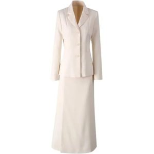 Women Elegant Office and Business Suit Long-Sleeved Single Breasted Tops Straight Skirt 2 Piece Set