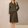 311DZb9UROL.jpg Women's 2 Piece Skirt Suit Set 2025 Fall Winter Double Breasted Blazers and A-Line Skirts