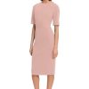 Women's Curved Waist Seam Crepe Workwear Dress Career Office Desk to Dinner Event Occasion Guest of