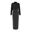 31BAnihJX0L.jpg Women's Skirt Suit Spring Autumn Cropped Stand Collar Long Sleeve Top Slim Fit Skirt 2 Piece Set