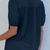 31BGcwiAwEL.jpg Womens Button Down Shirts Cute Short Puff Sleeve V Neck Tops Spring Summer Blouses for Women Dressy Casual