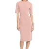 Women's Curved Waist Seam Crepe Workwear Dress Career Office Desk to Dinner Event Occasion Guest of