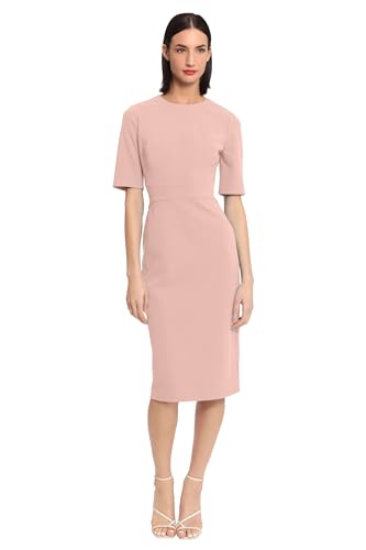 Women's Curved Waist Seam Crepe Workwear Dress Career Office Desk to Dinner Event Occasion Guest of