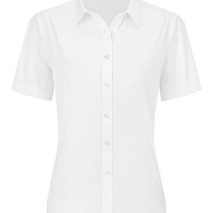 Womens Button Down Shirts Stretch Wrinkle Free Formal Short Sleeve Dress Shirt Summer Work Blouses Business Casual Tops