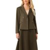 31J48Sv7-RL.jpg Women's 2 Piece Skirt Suit Set 2025 Fall Winter Double Breasted Blazers and A-Line Skirts