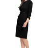 31Jm9eMk1zL.jpg Women's Work Office Business Sheath Dress with Button Waist Detail
