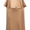 Satin 2 Piece Outfit Women Elegant Corset Top High Waist Fishtail Skirt Set Long Blouse Shirt Evening Dress Suit