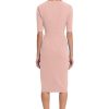 Women's Curved Waist Seam Crepe Workwear Dress Career Office Desk to Dinner Event Occasion Guest of
