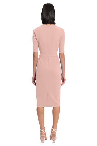 Women's Curved Waist Seam Crepe Workwear Dress Career Office Desk to Dinner Event Occasion Guest of