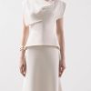 Women's Skirt Suit Summer French White Sleeveless Top Classic Casual Skirt 2 Piece Set for women