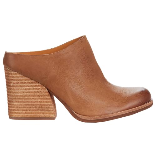Women High Chunky Stacked Heel Mules Round Closed Toe Heeled Sandals Slip On 3 Inch Block Heels Suede Backless Booties Burnished