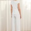 Womens Summer Outfits Business Casual 2 Piece Vest Pants Set Asymmetric Collar Vest Wide Leg Pants for Women