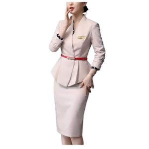 Women Business Interview Suit Blazers Skirt Set Professional Office Work Wear Career Two Piece Outfit