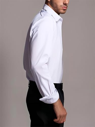 Stretch Mens Slim Fit Dress Shirts Formal Long Sleeve Button Down Shirts