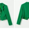31RyBNUI4uL.jpg Women Spring Skirt Sets Solid Long Sleeve Lapel Collar Short Coat Big Swing A-Line Skirt 2 Piece Suits