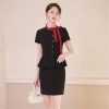 Women's Spring and Summer Round Neck Single Breasted Solid Color Suit Jacket and Skirt Set