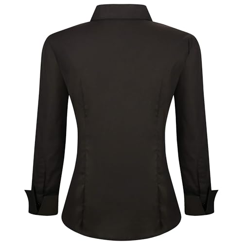 Womens Button Down Shirts Long Sleeve Regular Fit Stretch Work Blouse