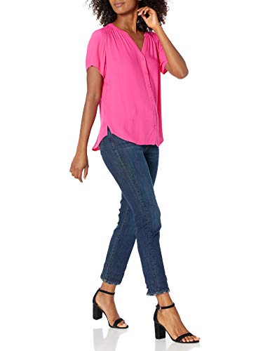 Women's Relaxed-Fit Short-Sleeve Woven Blouse