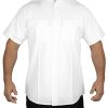 100% Polyester Short Sleeve Men's Uniform Shirt White