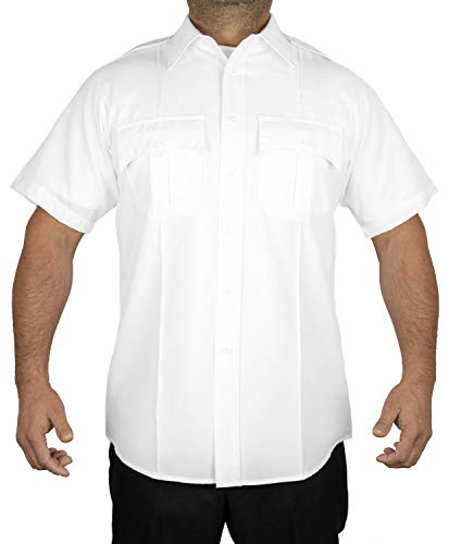 100% Polyester Short Sleeve Men's Uniform Shirt White