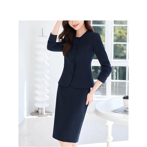 31bBW50EKSL.jpg Women Long Sleeve Formal Blazers Skirt Business Set Professional Office Work Wear Two Piece Career Suit