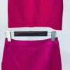 Women's 2-Piece Business Satin Suit Set Double Breasted Jacket Skirt for Party