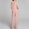 31n3jiAlh3L.jpg Women's Mother of The Bride Pants Suits Full Length Chiffon Lace 3/4 Sleeve 3 Pcs Wedding Sets