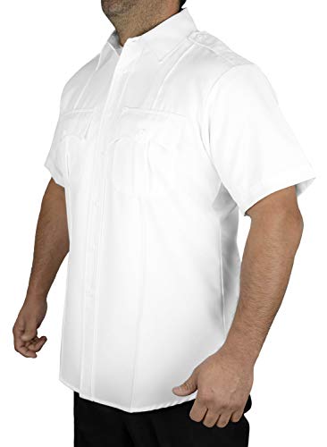 100% Polyester Short Sleeve Men's Uniform Shirt White