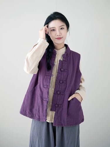 31r4rovUpNL.jpg suit women's Chinese style quilted vest autumn and winter buckle thickened waistcoat cotton-padded jacket