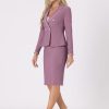31uuQcEoh2L.jpg Women's Two Piece Skirt Sets Tweed Trim Blazer Knee Length Work Pencil Skirt Business Suits Office Outfits
