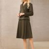 31vfnZCpAjL.jpg Women's 2 Piece Skirt Suit Set 2025 Fall Winter Double Breasted Blazers and A-Line Skirts