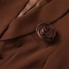 31w1byHBhcL.jpg Women Elegant Commuter Suit Notched Long-Sleeved Appliques Tops Flounced Edge Skirt 2 Piece Set