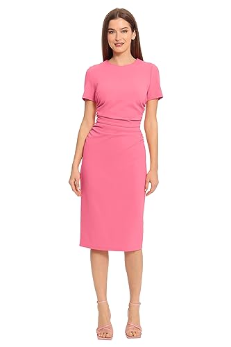 Women's Ruched Waist Crepe Sheath Dress Workwear Office Occasion Event Guest of