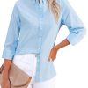 31wklxIGueL.jpg Button Down Shirts for Women Oxford Shirt Cotton Dress Shirts Collared Long Sleeve Wrinkle Free Blouse Tops