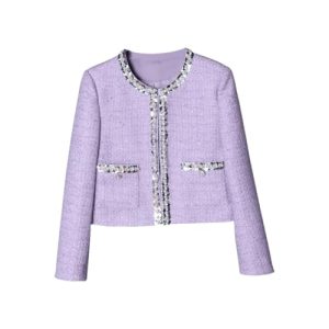 Women's High-End OL Skirt Set Elegant Wool Long-Sleeved Jacket Short Skirt Two-Piece Set