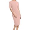 Women's Curved Waist Seam Crepe Workwear Dress Career Office Desk to Dinner Event Occasion Guest of