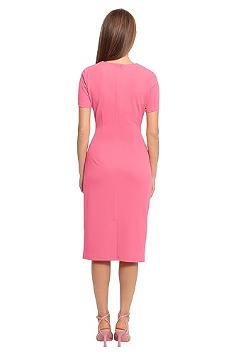 Women's Ruched Waist Crepe Sheath Dress Workwear Office Occasion Event Guest of