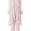 Women's Mother of The Bride Pant Suits 3 Pieces Chiffon Outfit Sets for Wedding Pant Suit with Jacket