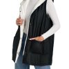 41-35kxVJL.jpg Womens Long Puffer Vests Outerwear Hooded Button Down Gilet Sleeveless Warm Winter Coats Jackets