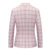 41-SDhyNqyL.jpg Womens 2 Piece Plaid Suits Set Business Office One Button Blazer Jacket Casual Long Sleeve Pant Suit Set
