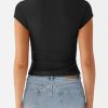 4110Ng6coL.jpg Women's Button Down Shirt Cap Sleeve Tops for Women Button Up Ribbed Knit Slim Fit Casual Y2K Crop Going Out Top