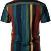 416USikGN7L.jpg Men's Cotton Linen Vintage Pattern Printed Old Style Shirt Casual Short Sleeve Button Down Retro Shirts