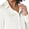 Women's Regular-Fit Satin Button Down Blouse (Available in Plus Size)