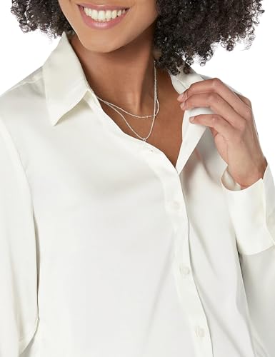 Women's Regular-Fit Satin Button Down Blouse (Available in Plus Size)