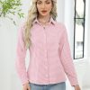 41BtlXS4MHL.jpg Womens Long Sleeve Button Down Shirts Casual Loose Fit Cotton Collared Blouses