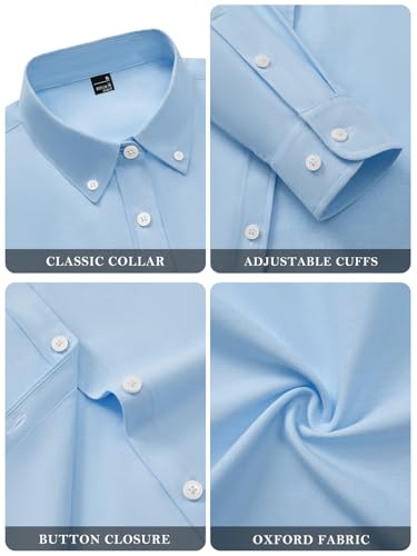41DNlz7JfFL.jpg Button Down Shirts for Women Oxford Shirt Cotton Dress Shirts Collared Long Sleeve Wrinkle Free Blouse Tops