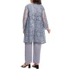 Plus Size Elegant Mother of The Bride Pant Suits Chiffon Pant with Women's Tank Top and Sequin Lace Jacket Evening Gown