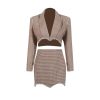 41GXZ1oNYxL.jpg Women's Skirt Suit Spring Summer Cropped Casual Blazer High Waist Skirt 2 Piece Set for Women