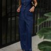 Women's 2 Piece Outfits V Neck Pants Sets Crop Vest Blazer and Wide Leg Suit